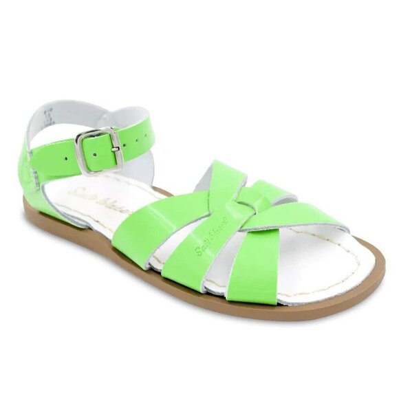 Salt Water Sandals by Hoy Shoes - Salt Water Little Girls Size 10 Originals‎ Lime Sandals Leather Flats NEW